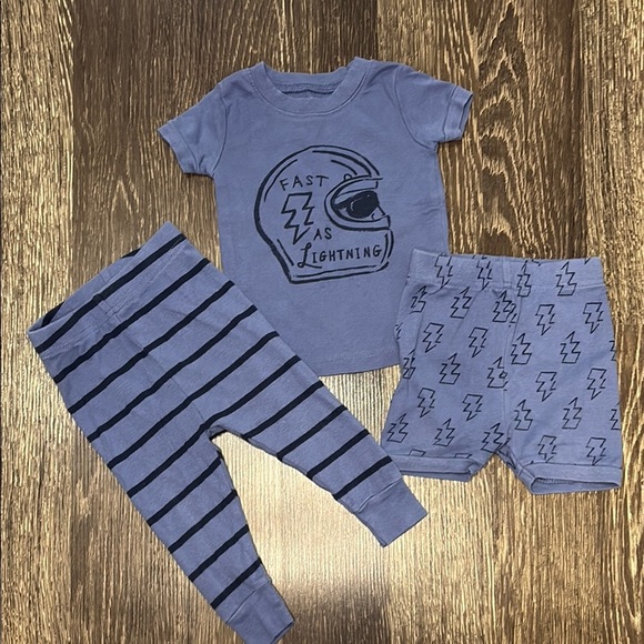 Old Navy Kids Blue Pajama Short and Pant set size 6-12 month size - Picture 1 of 10